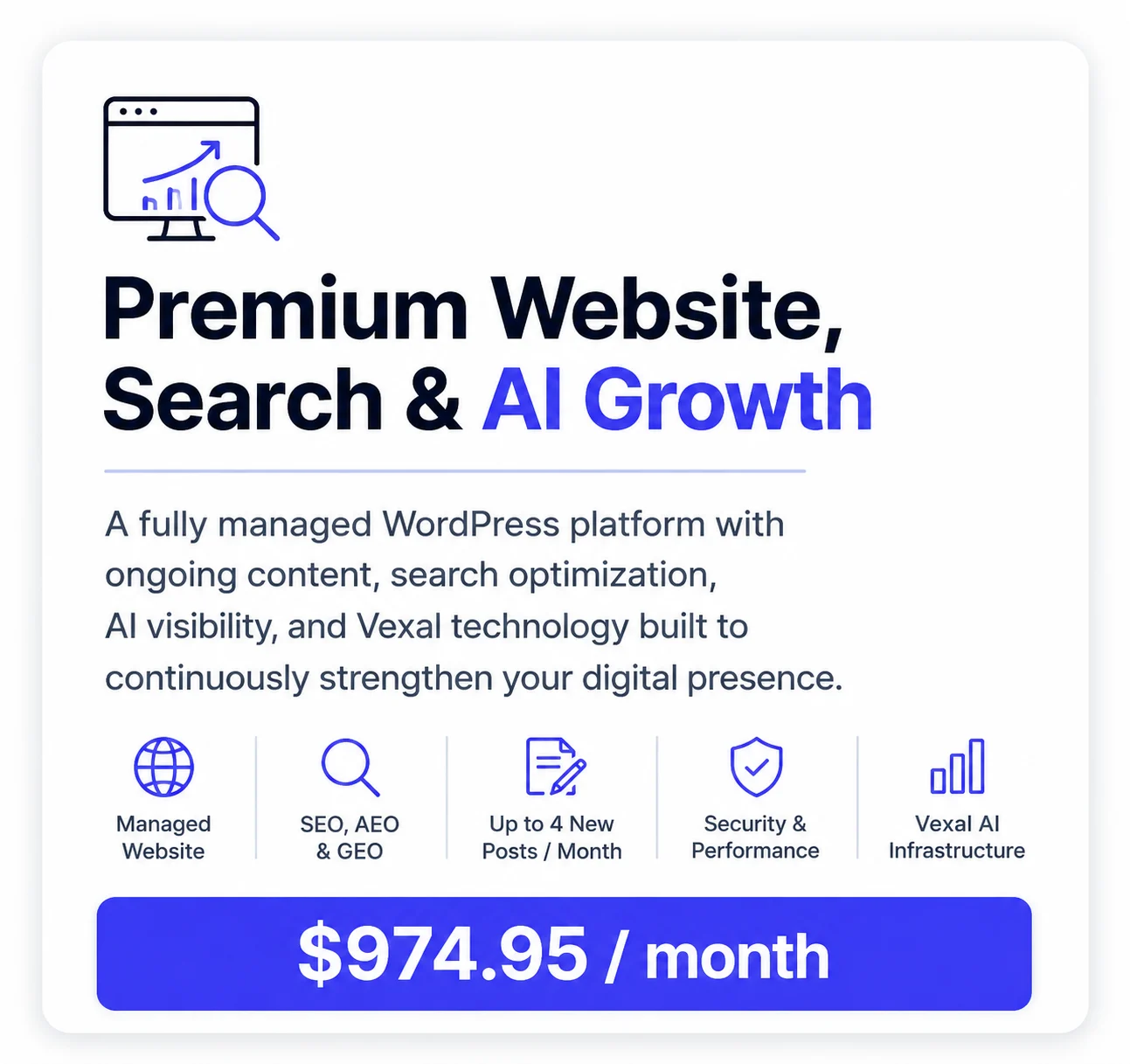 Premium website growth package details